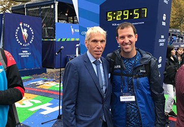 Carlos Ferretti en la llegada del Maratón de Nueva York
