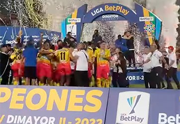 Festejo del campeón de la Liga BetPlay